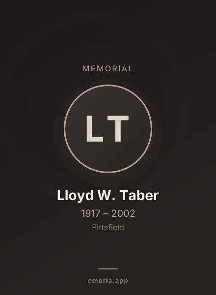 Memorial portrait of Lloyd W. Taber