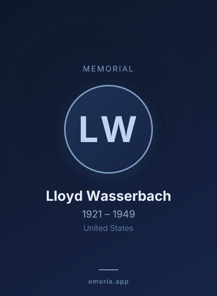 Memorial portrait of Lloyd Wasserbach