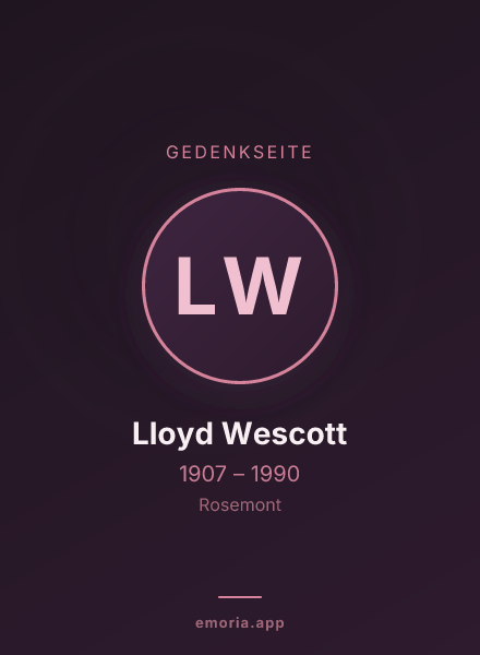 Gedenkportrait von Lloyd Wescott