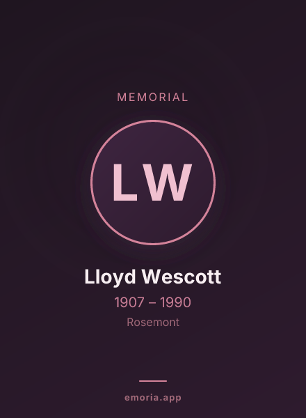 Memorial portrait of Lloyd Wescott