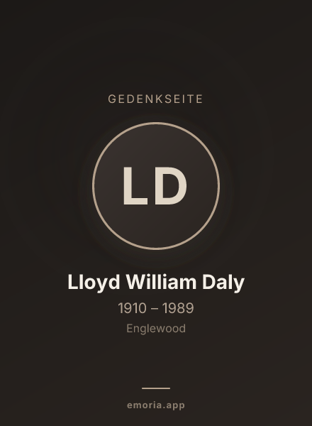 Gedenkportrait von Lloyd William Daly