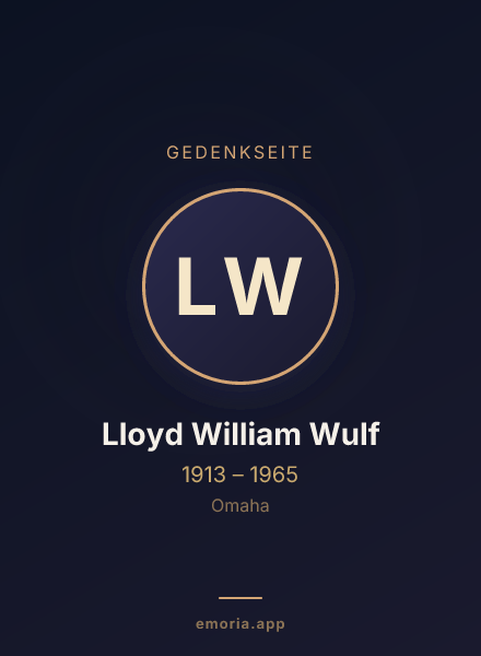 Gedenkportrait von Lloyd William Wulf