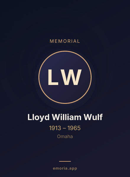 Memorial portrait of Lloyd William Wulf