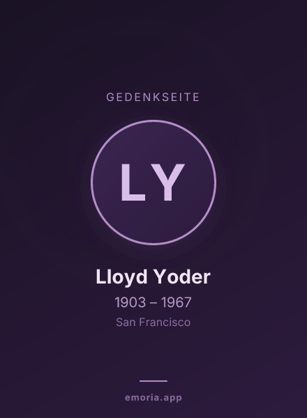 Gedenkportrait von Lloyd Yoder
