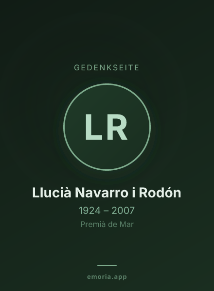 Gedenkportrait von Llucià Navarro i Rodón