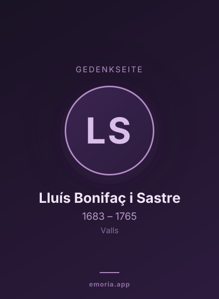 Gedenkportrait von Lluís Bonifaç i Sastre