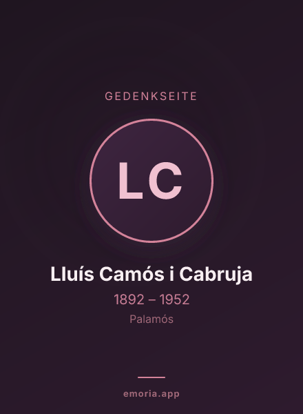 Gedenkportrait von Lluís Camós i Cabruja