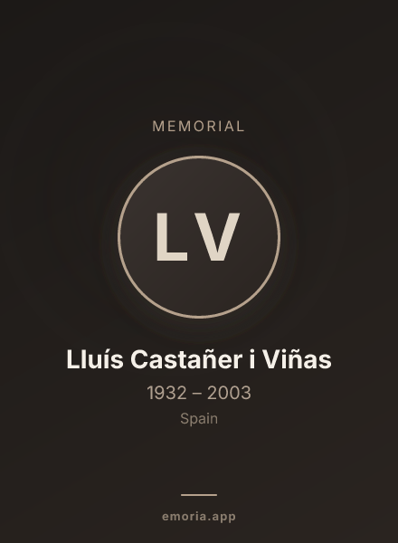 Memorial portrait of Lluís Castañer i Viñas