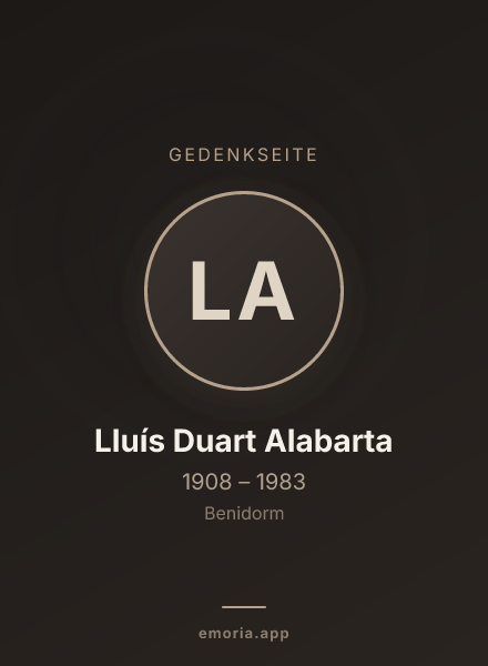 Gedenkportrait von Lluís Duart Alabarta