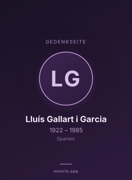 Gedenkportrait von Lluís Gallart i Garcia