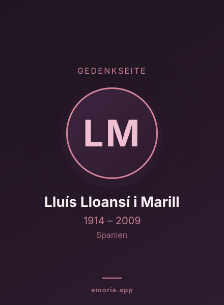 Gedenkportrait von Lluís Lloansí i Marill