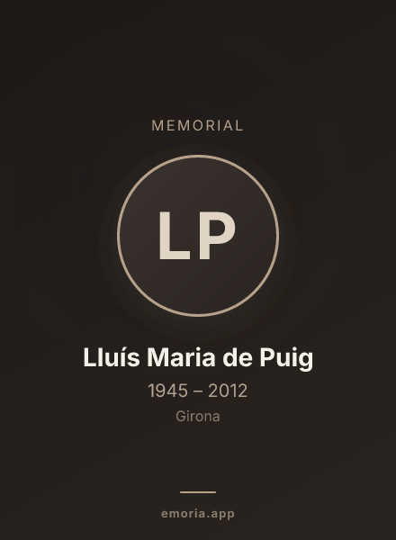 Memorial portrait of Lluís Maria de Puig