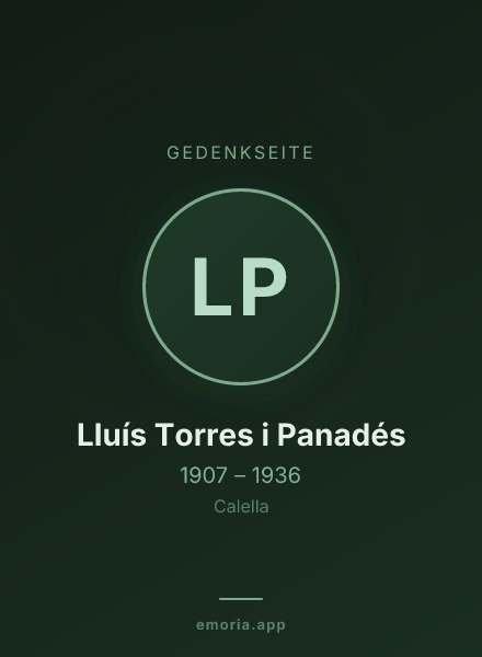 Gedenkportrait von Lluís Torres i Panadés
