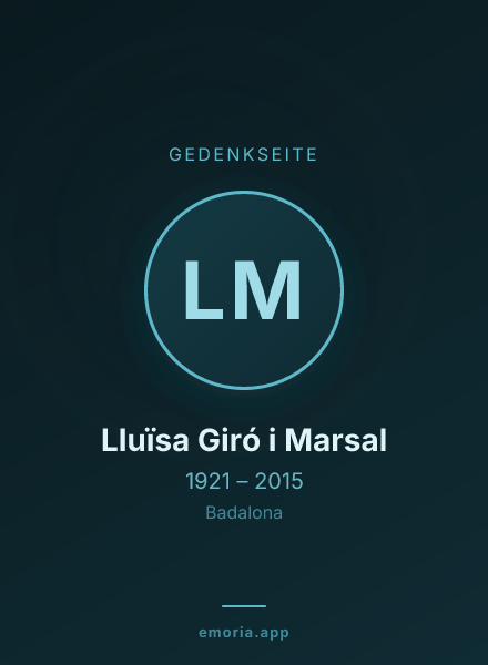 Gedenkportrait von Lluïsa Giró i Marsal