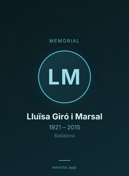 Memorial portrait of Lluïsa Giró i Marsal