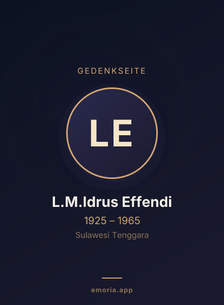 Gedenkportrait von L.M.Idrus Effendi