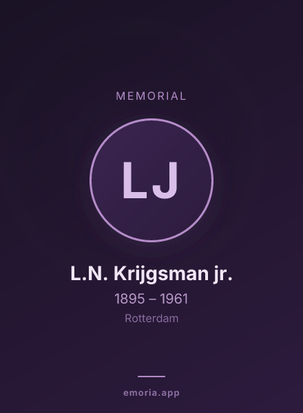 Memorial portrait of L.N. Krijgsman jr.