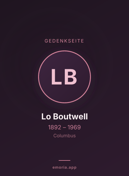 Gedenkportrait von Lo Boutwell