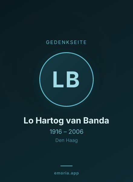Gedenkportrait von Lo Hartog van Banda