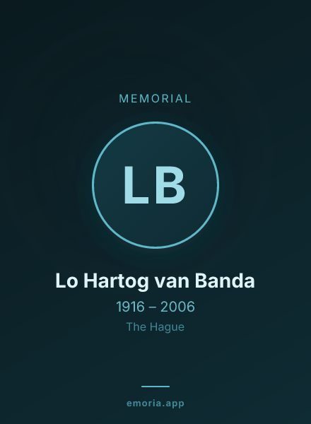 Memorial portrait of Lo Hartog van Banda