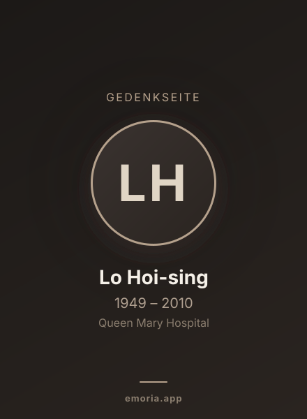 Gedenkportrait von Lo Hoi-sing