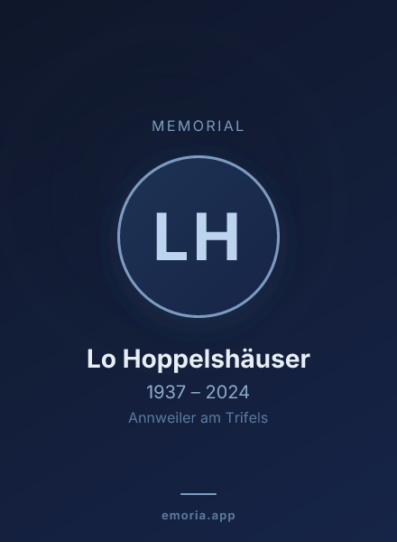 Memorial portrait of Lo Hoppelshäuser