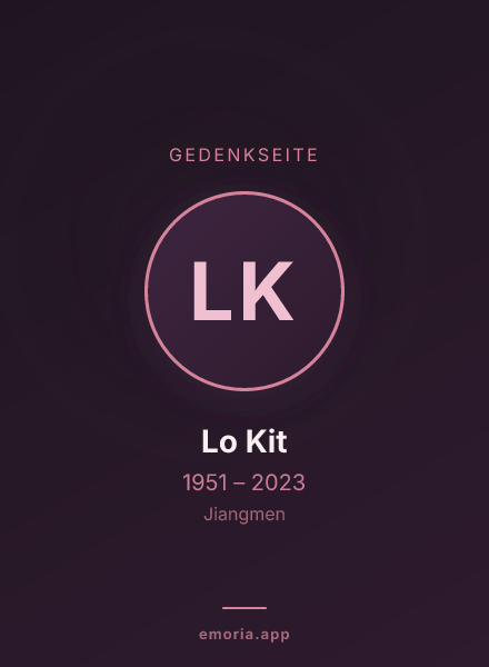 Gedenkportrait von Lo Kit