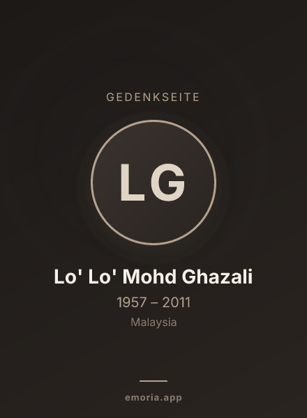 Gedenkportrait von Lo' Lo' Mohd Ghazali