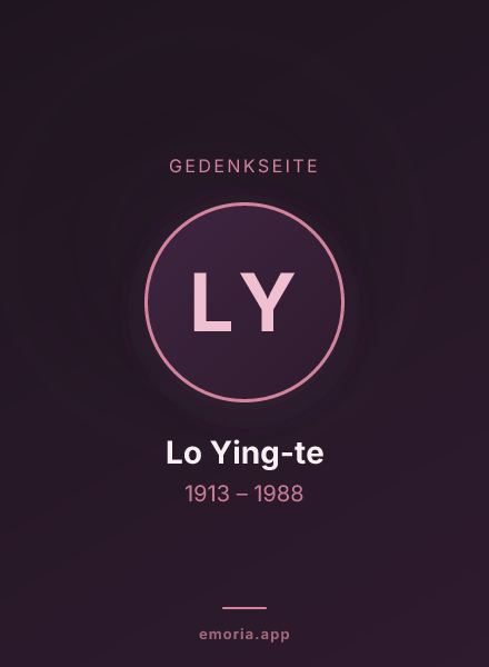 Gedenkportrait von Lo Ying-te