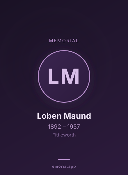 Memorial portrait of Loben Maund