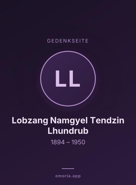 Gedenkportrait von Lobzang Namgyel Tendzin Lhundrub