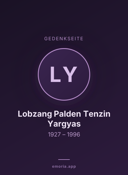 Gedenkportrait von Lobzang Palden Tenzin Yargyas