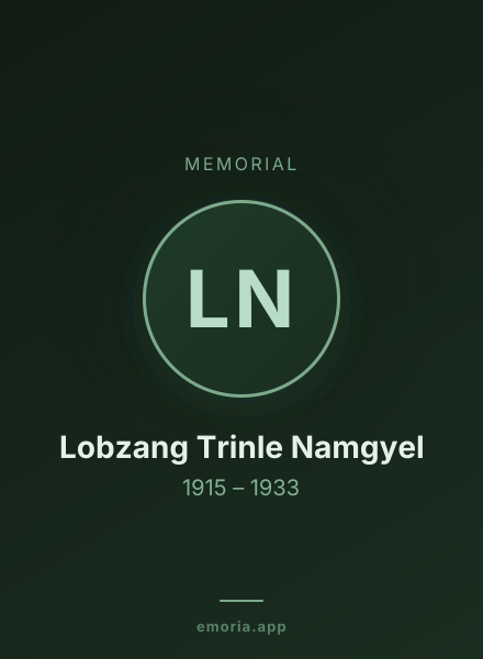Memorial portrait of Lobzang Trinle Namgyel