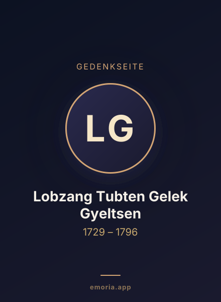 Gedenkportrait von Lobzang Tubten Gelek Gyeltsen