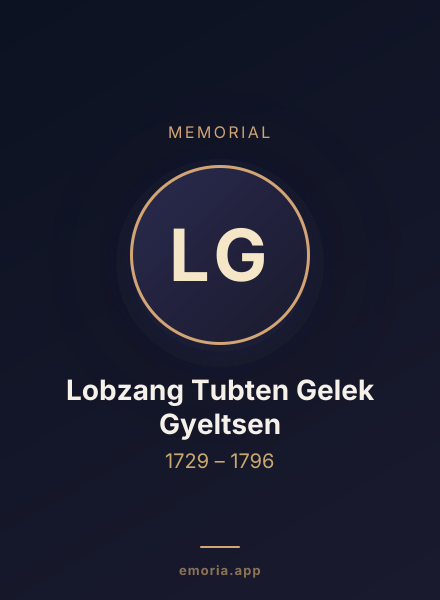 Memorial portrait of Lobzang Tubten Gelek Gyeltsen