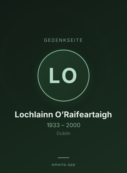 Gedenkportrait von Lochlainn O’Raifeartaigh