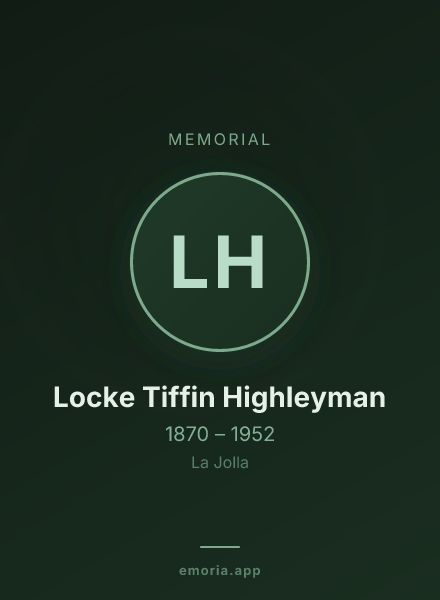 Memorial portrait of Locke Tiffin Highleyman