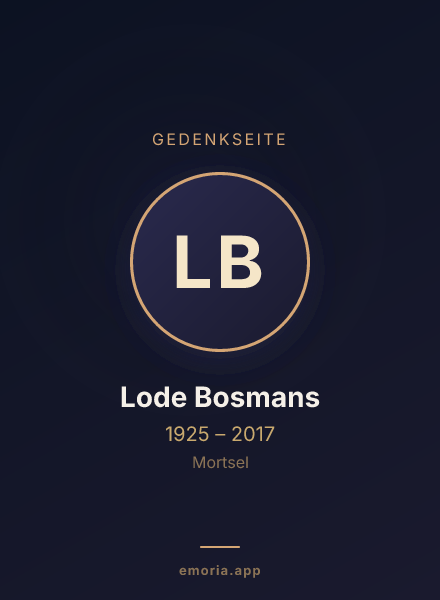 Gedenkportrait von Lode Bosmans