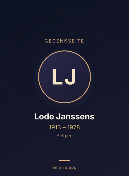 Gedenkportrait von Lode Janssens