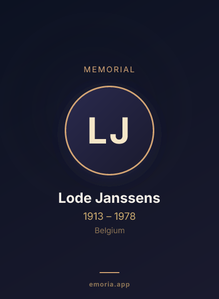 Memorial portrait of Lode Janssens