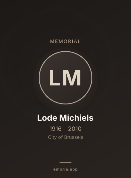 Memorial portrait of Lode Michiels