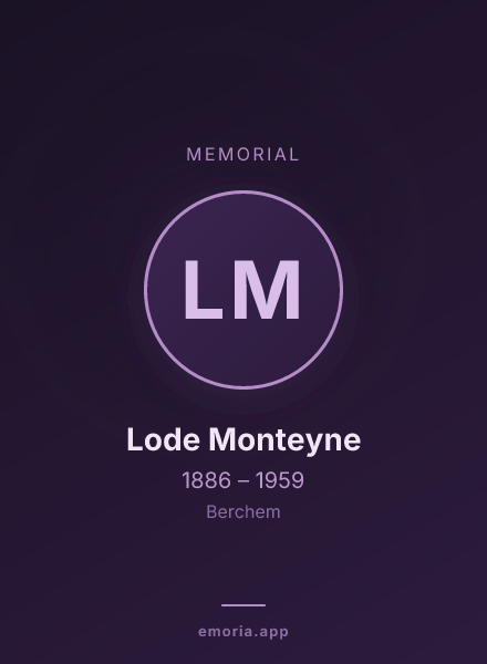 Memorial portrait of Lode Monteyne