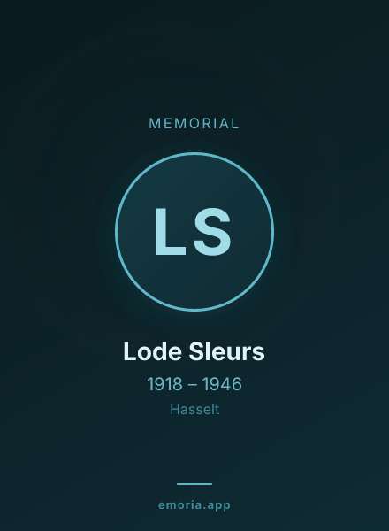 Memorial portrait of Lode Sleurs