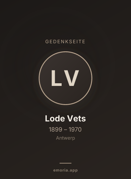 Gedenkportrait von Lode Vets