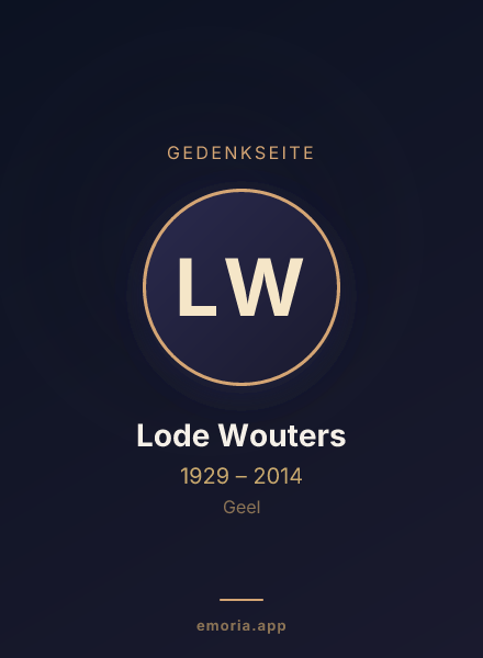 Gedenkportrait von Lode Wouters