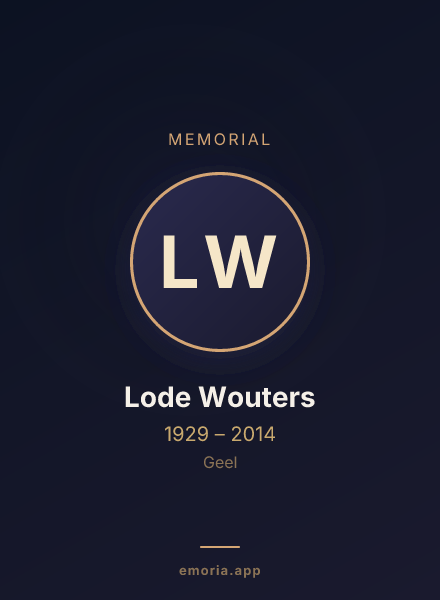Memorial portrait of Lode Wouters