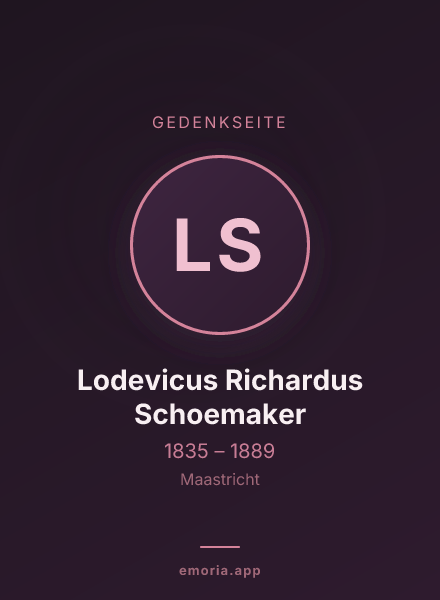 Gedenkportrait von Lodevicus Richardus Schoemaker
