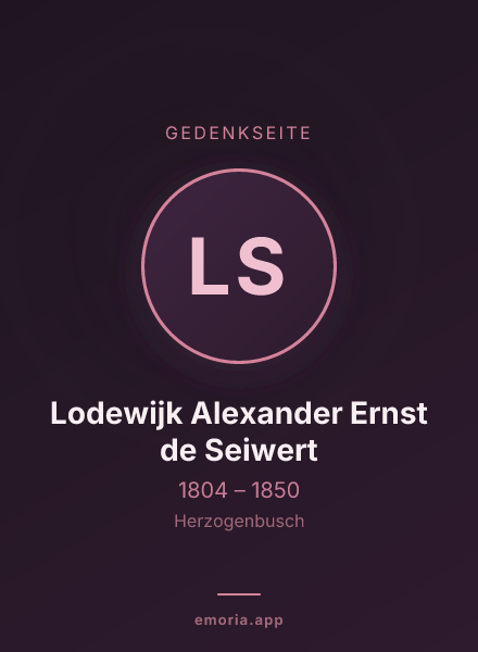 Gedenkportrait von Lodewijk Alexander Ernst de Seiwert