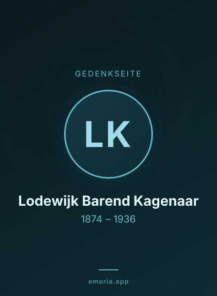Gedenkportrait von Lodewijk Barend Kagenaar
