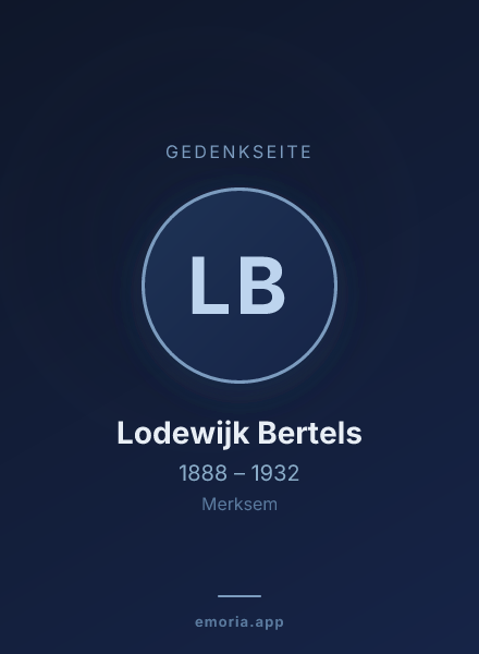 Gedenkportrait von Lodewijk Bertels